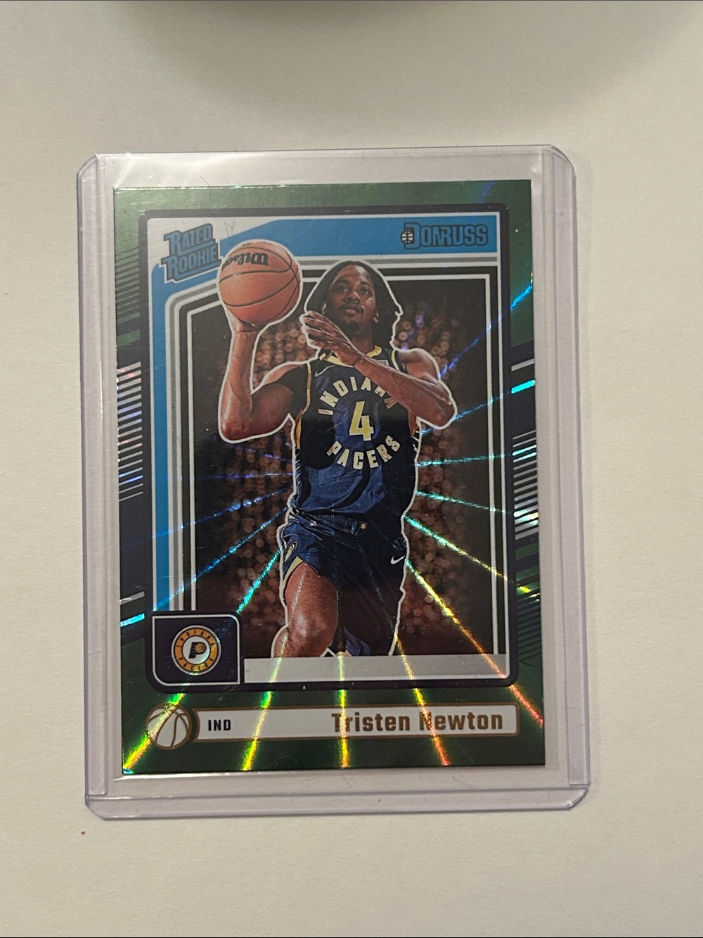 Donruss Tristen Newton NBA Pacers Green Lazer Card 216 2024-25